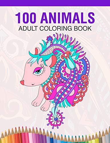 100 Animals Adult Coloring Book