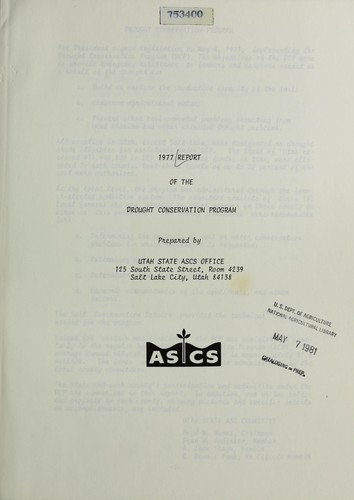 1977 report of the drought conservation program