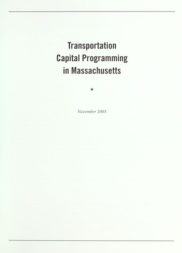Transportation capital programming in Massachusetts