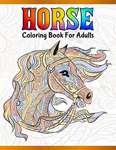 Horse Coloring Book For Adults : Cute Animals