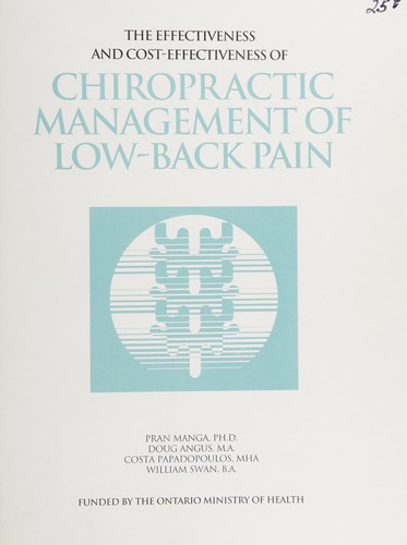A Study to examine the effectiveness and cost-effectiveness of chiropractic management of low-back pain
