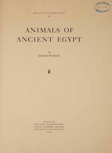 Animals of ancient Egypt