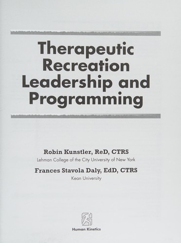 Therapeutic recreation leadership and programming