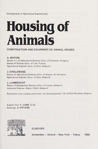 Housing of animals