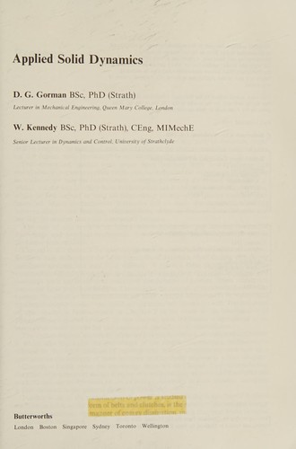 Applied solid dynamics