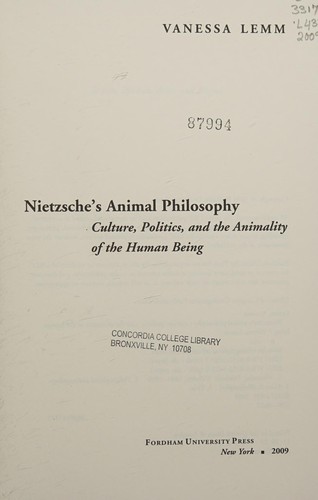 Nietzsche's animal philosophy