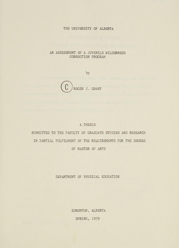 An assessment of a juvenile wilderness correction program