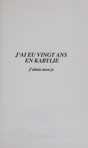 J'ai eu vingt ans en Kabylie