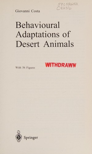 Behaviouraladaptations of desert animals