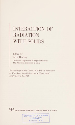 Interaction of radiation with solids