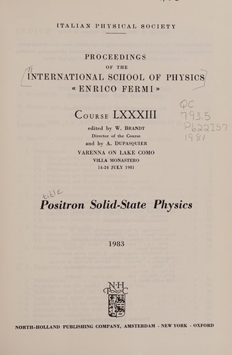 Positron solid-state physics