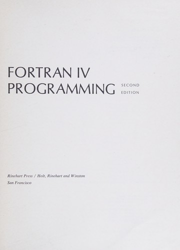 Elements of Fortran IV programming
