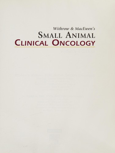 Withrow & MacEwen's small animal clinical oncology