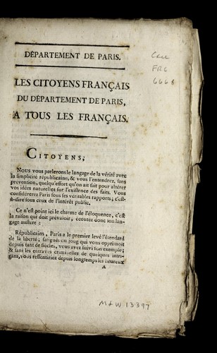 ... Les citoyens franc ʹais du departement de Paris a tous les Franc ʹais
