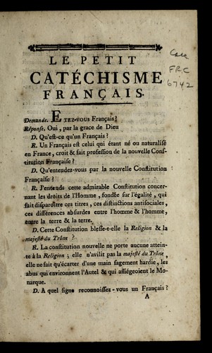 Le petit cate chisme franc ʹais