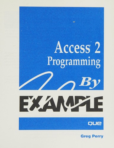 Access 2 programming by example