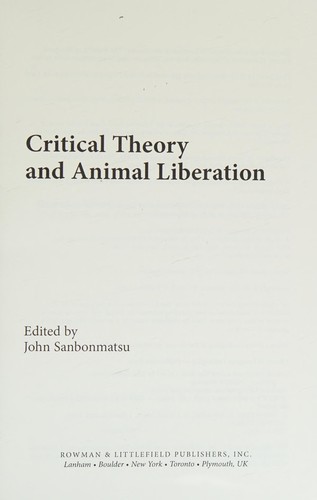 Critical theory and animal liberation