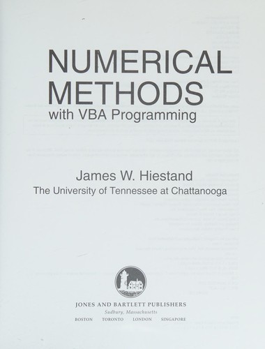 Numerical methods with VBA programming