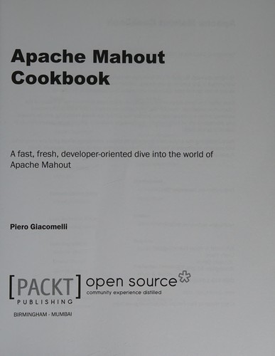 Apache Mahout Cookbook