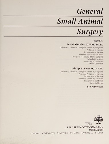 General small animal surgery