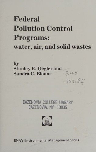 Federal pollution control programs