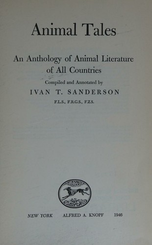 Animal Tales an Anthology of Animal Lit