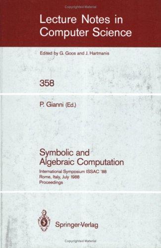 Symbolic and Algebraic Computation
