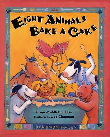 Eight animals bake a cake