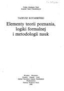 Elementy teorii poznania, logiki formalnej i metodologii nauk
