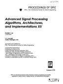 Advanced Signal Processing Algorithms, Architectures, and Implementations XII