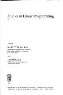 Studies in linear programming
