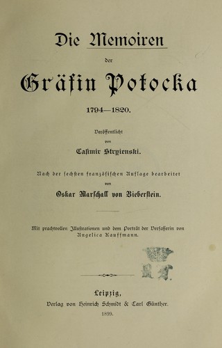 Die Memoiren der Gräfin Potocka, 1794-1820