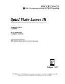 Solid State Lasers III