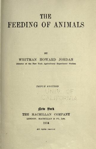 The feeding of animals