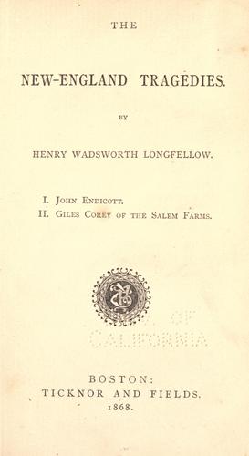 The New-England tragedies