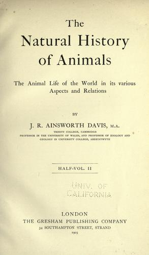 The natural history of animals