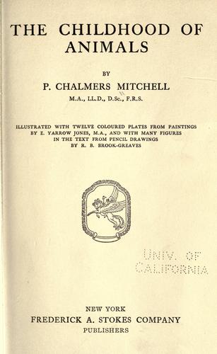 The childhood of animals