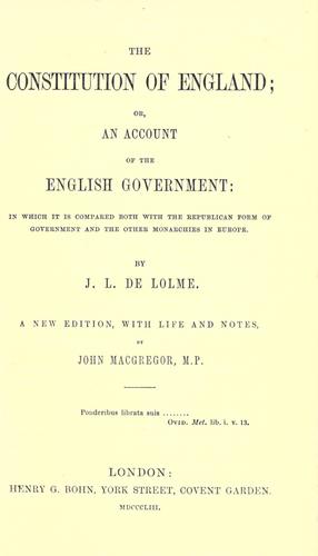 Constitution de l'Angleterre