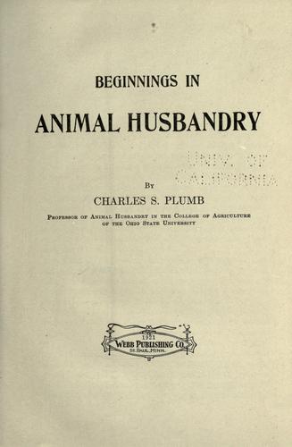 Beginnings in animal husbandry