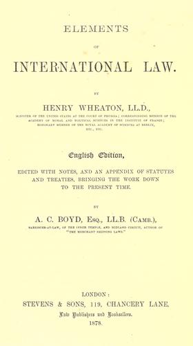 Elements of international law