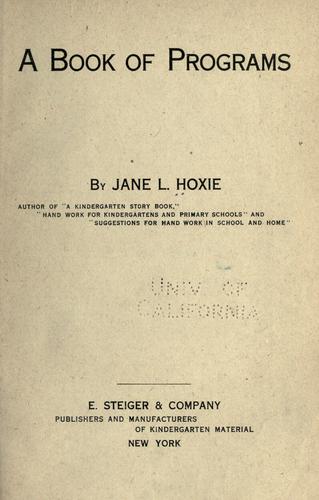 A book of programs
