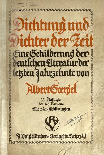 Dichtung und Dichter der Zeit