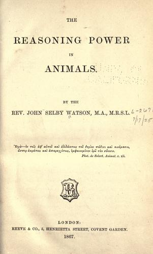 The reasoning power in animals