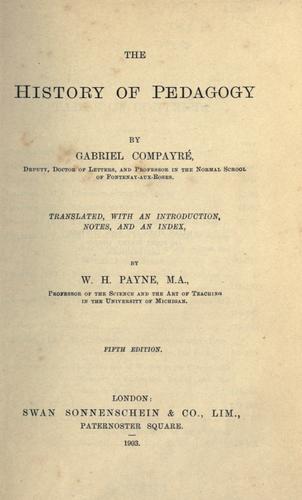 The history of pedagogy
