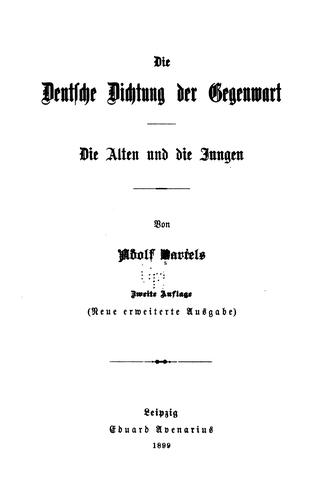 Die deutsche Dichtung der Gegenwart