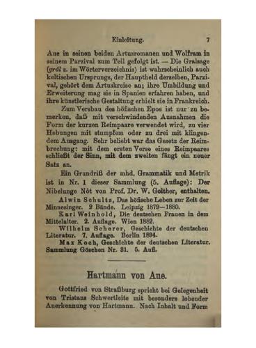 Hartmann von Aue, Wolfram von Eschenbach und Gottfried von Strassburg