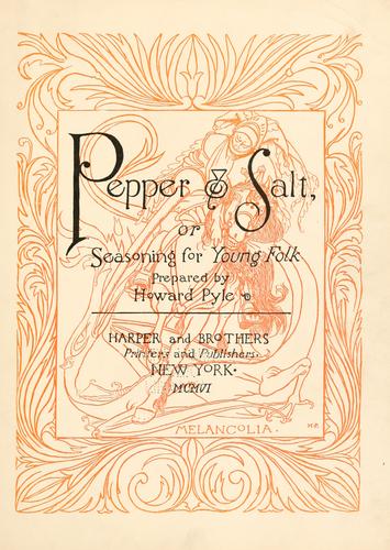 Pepper & Salt or Seasoning for Young Folk