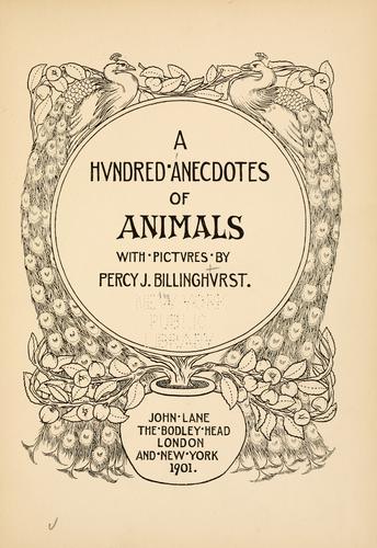 A hundred anecdotes of animals