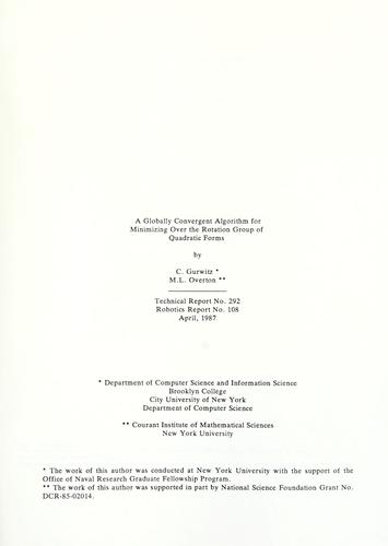 A globally convergent algorithm for minimizing over the rotation group of quadratic forms