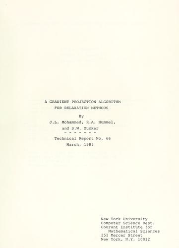 A gradient projection algorithm for relaxation methods